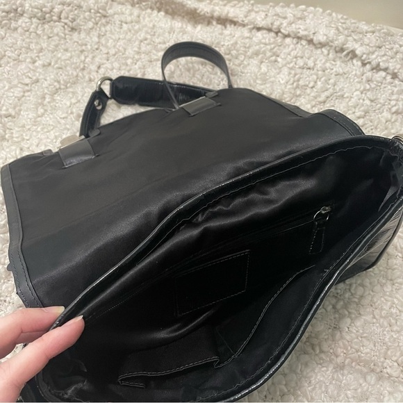 COACH Poppy Sequin Black Patent Leather Convertible Bag Purse RARE - Picture 11 of 12